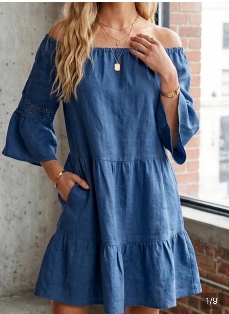 Terzo Milennio Italian 100% Linen Shift Dress EUC
